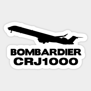 Bombardier CRJ1000 Silhouette Print (Black) Sticker